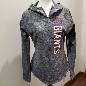 NY Giants Women's Gray Zip-Up Hoodie
